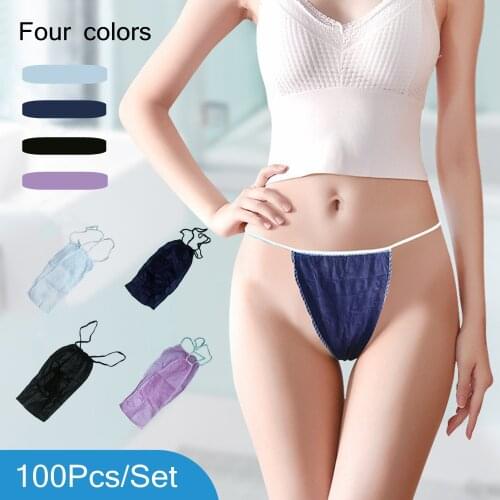 2021 Disposable Panties T Thong for Women Spa Travel Non Woven Fabrics Hygienic Feamle Lingerie Underwear With Elastic Waistband