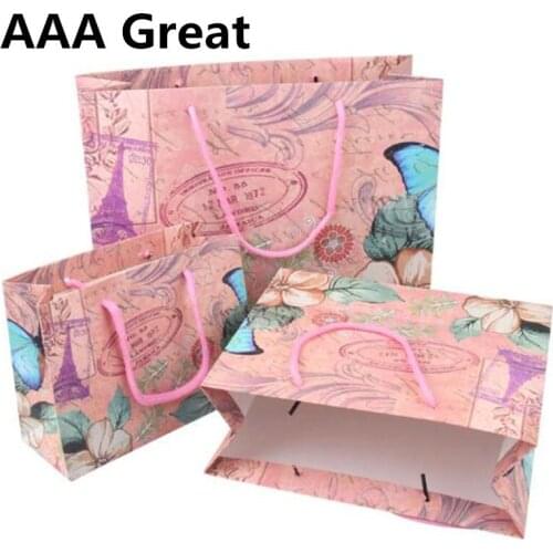 AAA Great 2Pcs/Lot Gift Bags With Handles Multi-function Paper Bag Recyclable Environmental Protection Wedding Party Pouches New
