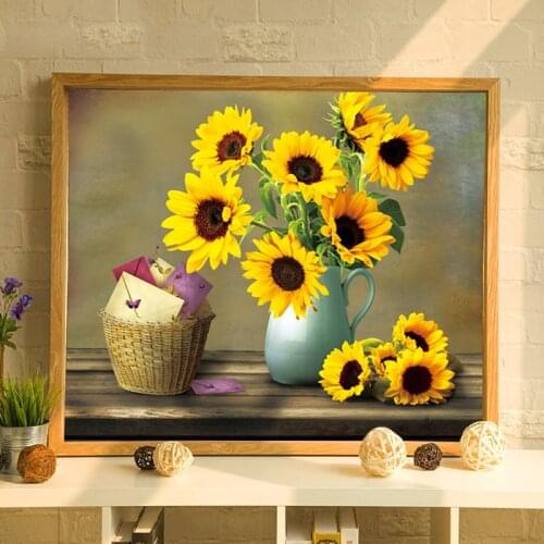 AB Special Diamond Painting DIY,Round Diamond Embroidery,Cross Stitch,Rhinestone Diamond Mosaic Sale,Home Decor New Sunflowers