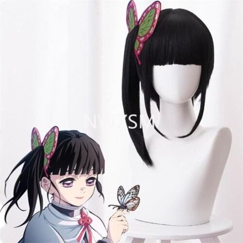 Anime Demon Slayer cosplay Kimetsu no Yaiba Kanawo Tsuyuri Kanao Heat Resistant Hair Cosplay Costume Wigs