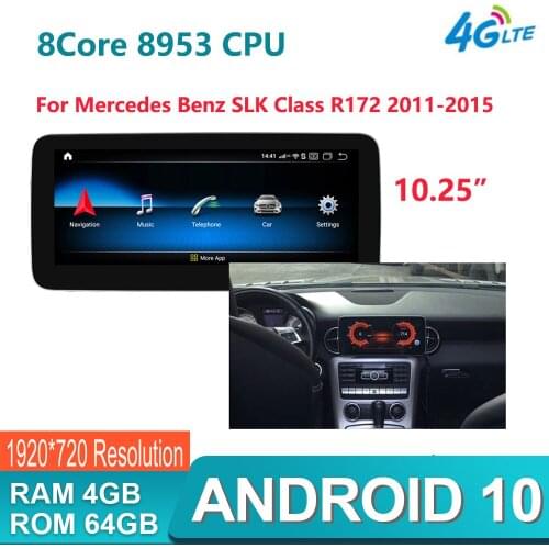 IPS 10.25" 4+64G Android 10.0 for Mercedes Benz SLK SL SLC Class R172 2011-2019 Car multimedia radio GPS Navigation Bluetooth