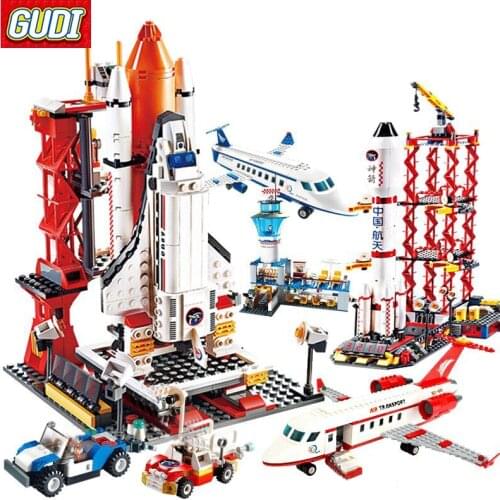 Airplane Figures Building Blocks Spaceport Space Shuttle Blocks City DIY Bricks Educational Classic Toys For Children Gift