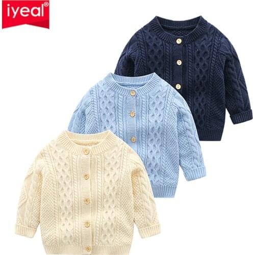 IYEAL Baby Boy Knit Carding Newest 2020 Candy Color Clothing Kids Newborn Knitted Jacket Long Sleeve Girls Toddler Sweaters