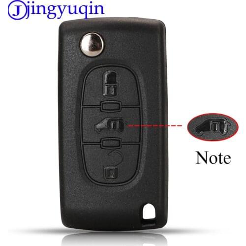 Jingyuqin 10pcs 3 Buttons Remote Car Key Shell Cover Case For Peugeot Partner 407 Citroen Berlingo Or Dispatch Replacement