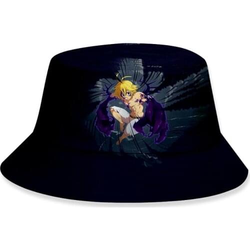 Anime The Seven Deadly Sins Anime Cap Bucket Hat Fisherman Hat panama Women Men Cool Fishermans Bucket Caps Buckets Hats Mens