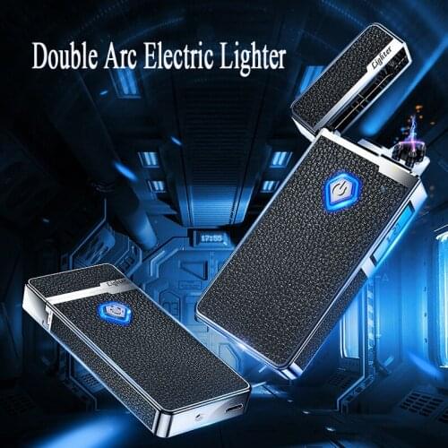 Creative Electric Lighter Cool Windproof Flameless Plasma USB Lighters With Power Display Smoking Accessories Men Gifts