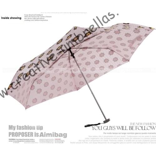 Mini pocket flower printed parasol,three fold,manual 6 ribs,nickel plated frame,abs runner,hand open pocket cute mini umbrellas