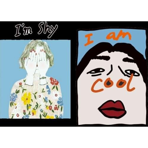 Fashion PVC Patch deal with it Clothes Heat Transfer Printing I'M Shy T shirt girl iron on patches for clothing women Stickers