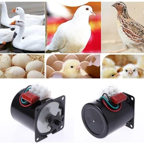 220V AC Egg Turner Motor Incubator Engine Reversible Geared Components 2.5r/min
