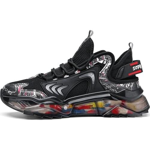 Men Trendy Sneakers Fashionable Running Shoes Casual Sports Footwears Colorful TPU+Popcorn Sole Model TK200