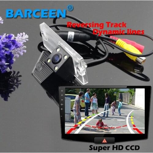 Origina car reserve reversing camera bring 4 led night vision function +dynamic track line adapt for Kia Cerato