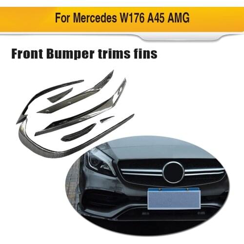 Carbon Fiber Front Bumper Lip Fender Trim Air Vent For Mercedes-Benz A Class W176 A180 A200 A45 AMG Sport 2016 2017