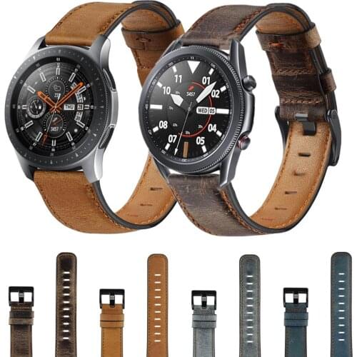 Leather Watchband For Samsung Galaxy Watch3 45mm Replacement Bands For Galaxy Watch 46mm Gear S3 Wrist strap accessories