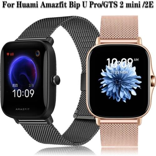 For Huami Amazfit Bip U Pro GTS 2 mini 2E Band Milanese Stainless Steel Watchband 20mm Watch Strap Wristband Amazfit Bip