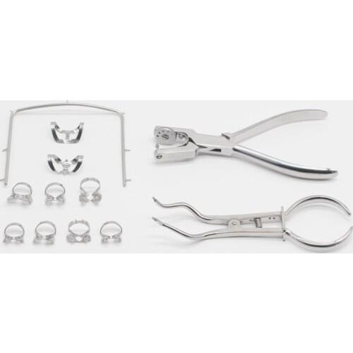 Rubber Dam Hole Puncher Perforator Forceps Clamps Instruments For Dentist Lab