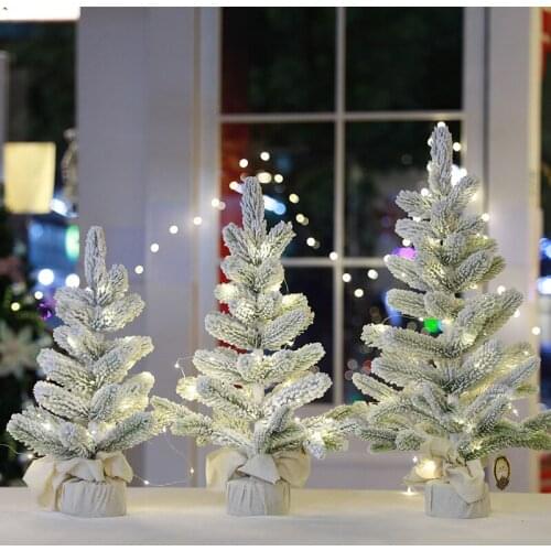 Christmas Creative PE Flocking Snow Christmas Tree Desktop Decoration Mini Falling Snow Christmas Tree Scene Decoration