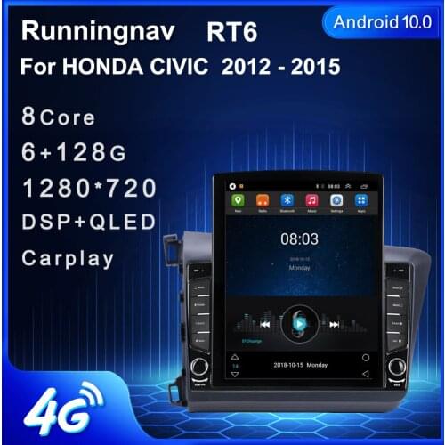Runningnav For HONDA CIVIC 2012 2013 2014 2015 Tesla Type Android Car Radio Multimedia Video Player Navigation GPS