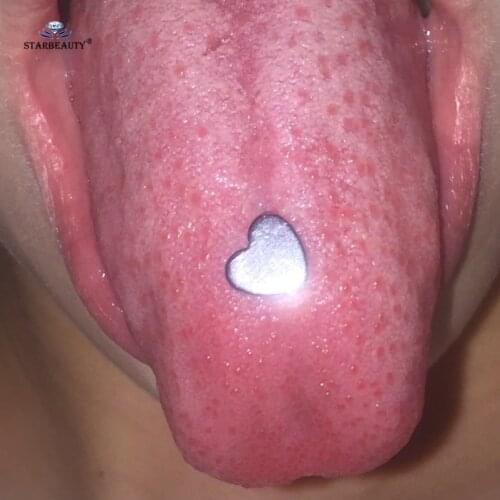 Starbeauty 1.6x16mm Punk Heart Tongue Piercing Tongue Rings Surgical Stainless Steel Nipple Ring Pircing Earrings Body Jewelry
