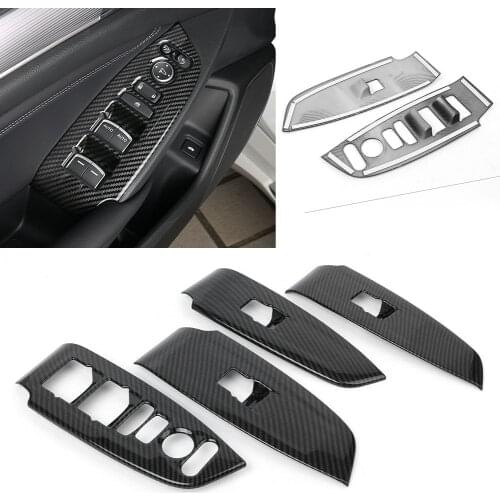 Auto Car Styling Window Lift Switch Button Panel Cover Trim Decoration For HONDA ACCORD 2018 ABS Plastic Carbon Fiber Style