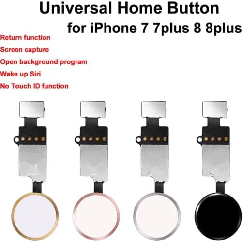 Universal Home Button With Flex Cable For iPhone 7 7Plus 8 8Plus Black/White/Gold/ Rosegold Home Flex Assembly Replacement Parts