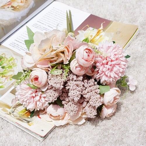 1 bundle Wedding Combination bouquet Bride Bridesmaid holding flowers artificial flowers household products home decor scrapbook