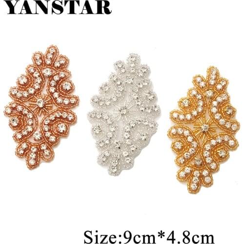 YANSTAR 225PCS Rhinestone Applique By Hand Sparkle Crystal Accessorie Sewing On Wedding Dress Sash for wedding YS923