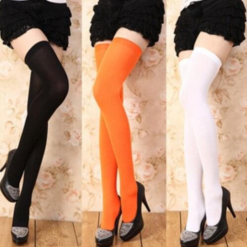 Urgot 1 Pair/lot Japanese Over-the-knee Socks Womens Korean Mid-length High Socks Non-slip Velvet Stockings College Style Ladies