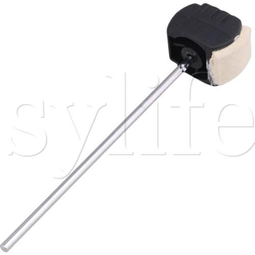 163mm Handle Black M3 Lightweight Bass Drum Pedal Beater with White Felt