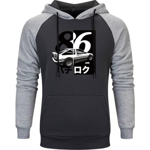 2020 Hip Hop Raglan Sleeve Japen Anime hoodies Slim Fit Streetwear Funny Mans Sweatshirts Initial D spring autumn Fashion Hoody