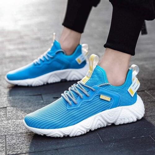 2020 Men Sneakers Breathable Fashion Trend Casual Mens Tenis Shoes Breathable Mesh Mens Shoes Lace-Up Male Walking Shoes