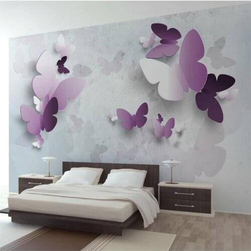 Beibehang Papel de parede Custom wallpaper 3D photo mural butterfly TV background wall painting living room bedroom wallpaper