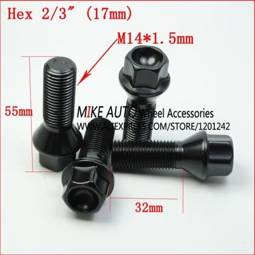 4Pcs Wheel Bolt M14x1.5x32 For Wheel Axle of BMW 7 Series X3 36136781152 Aftermarket Parts