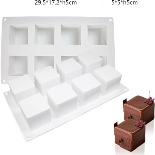 8 Lattices Magic Square Silicone Molds Cake Decorating Tools Baking Dessert Muffin Mold Cake Mousse Mould