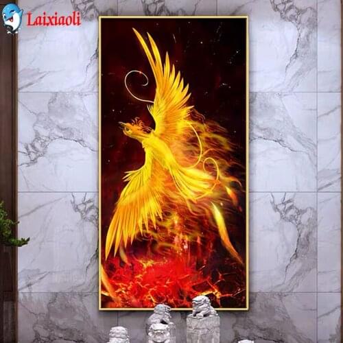 Diamond painting Golden phoenix bird full diamond new diamond embroidery dream animal point diamond cross stitch handicraft gift