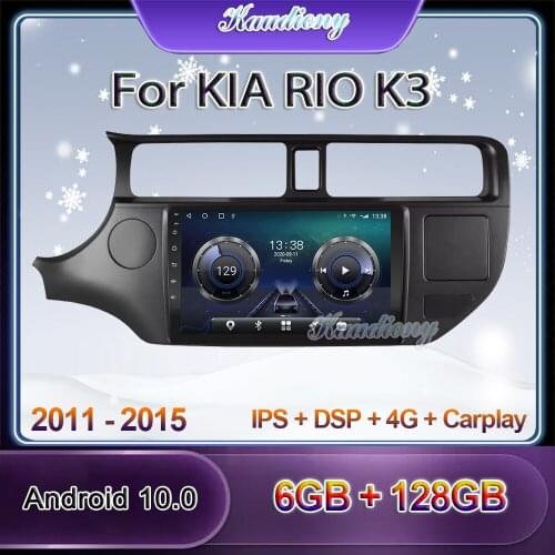 Kaudiony 9" Android 10.0 Car Radio Automotivo For KIA RIO K3 Car DVD Multimedia Player Auto GPS Navigation Stereo 4G 2015-2020
