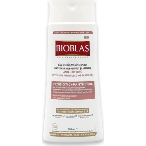 Bioblas Anti Hair Loss Intense Moisturizing Shampoo Probiotic + Panthenol 360ml Moisturizing Nourishing Herbal Oil