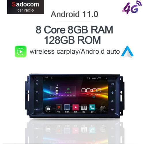 Carplay DSP 2 din Android 10.0 4GB RAM 64GB Car DVD Player GPS autoradio For Jeep Sebring Cherokee Compass Wrangler Commander