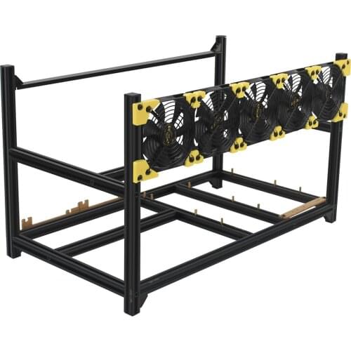 Veddha Computer Case 6 GPU Aluminum Stackable Frame Miner Mining Rig Frame for Ethereum Bitcoin Mining ETH BTC Open Air Frame