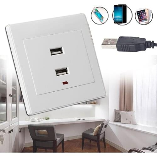Dual USB Wall Socket Charger AC/DC Power Adapter Plug Outlet Plate Panel
