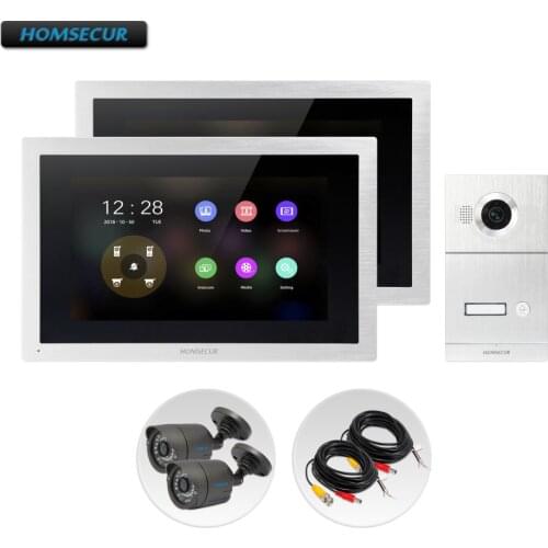 HOMSECUR 4 Wire AHD Video Door Entry Security Intercom Support Music & Movie BC121HD-1S+BM114HD-S