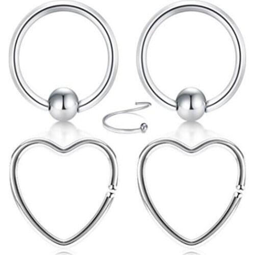 Cartilage Tragus Earrings Anti-Helix Daith Rook Conch Snug Earring Hoop Nose Lip Rings Stainless Steel Piercing 20G 3/8"(10MM)