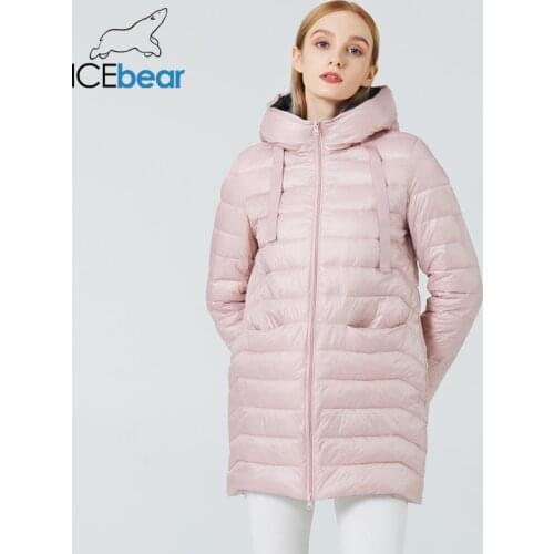 Icebear 2021 new women’s primary cotton-padded jacket fashion hooded coat casual female apparel GWC20293D