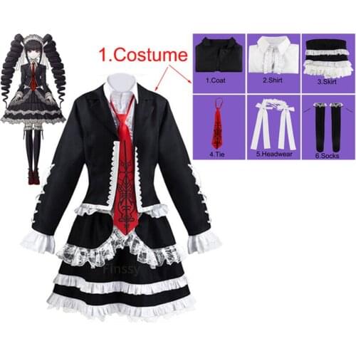 Anime Danganronpa Dangan Ronpa Celestia Ludenberg Cosplay Costume Halloween Party Fancy Dress Lolita Uniform Skirt Full Set Gift