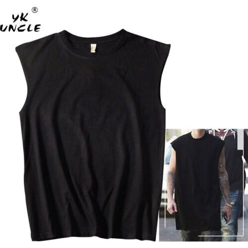 YK UNCLE Men Sleeveless Tank Top Casual Fashion Loose Vest O neck Sports Fitness Vest Streetwear Bodybuilding Fitness Running