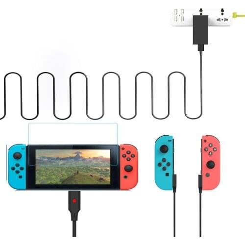 Multi 1.8m Charger Cable for Nintendo Switch NS Type C Fast Charging Line Cord 3 in 1 Nintend Switch Joycon Console Sceen Film