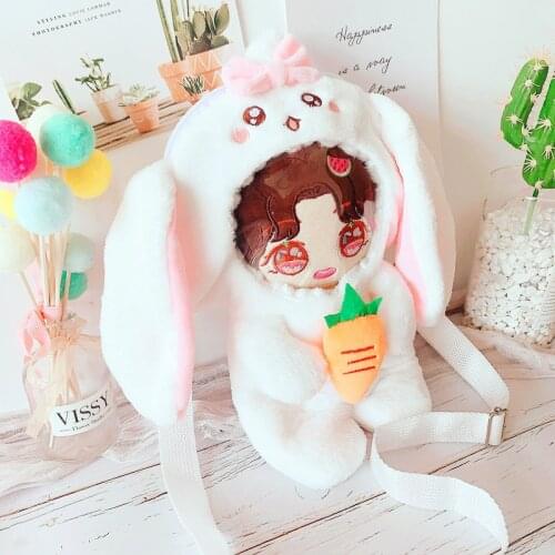 [MYKPOP]KPOP Plush Doll Bag to 20 cm Doll Bunny & Carrot Container Bag to Doll Shoulder Messenger Bag SC20052412