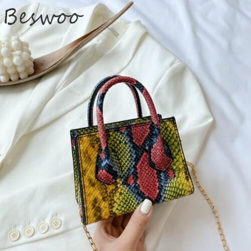 New Womens Bags 2021 Retro Single Shoulder Bag Crossbody Bag Serpentine Chain Contrast Color Fashionable Mini Designer Handbag