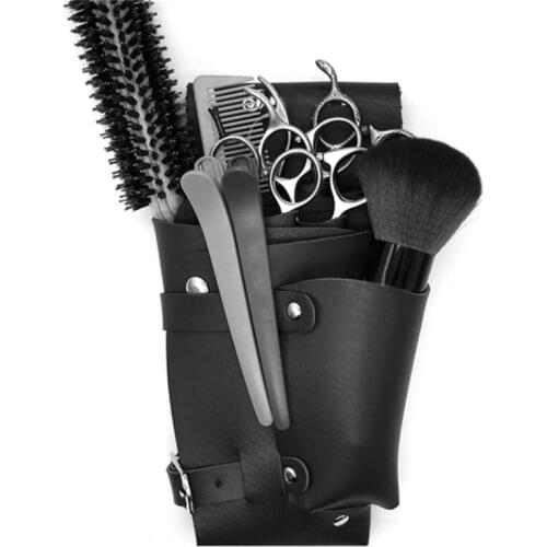 Hair Scissor Bag Comb Case Hairdressing Barber Hair Scissor Holster Pouch Holder Tool Salon Waist Pack Belt PU Leather Bag
