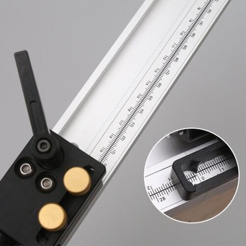 45 Chute Limiter T Track Stopper with Scale Aluminum Alloy T Slot Miter Track Woodworking Saw Table DIY Manual Tools