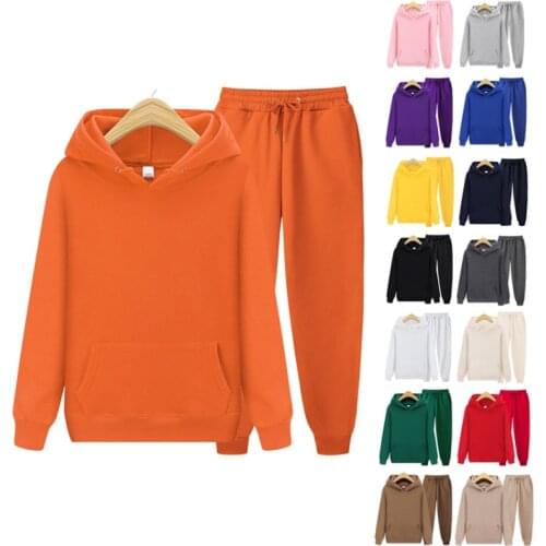 Autumn Winter Hooded Sweatshirt Sweatpants Fashion Men Set Hoodie Pant Hip Hop Pullover Hoodies And Jogger Set Unisex